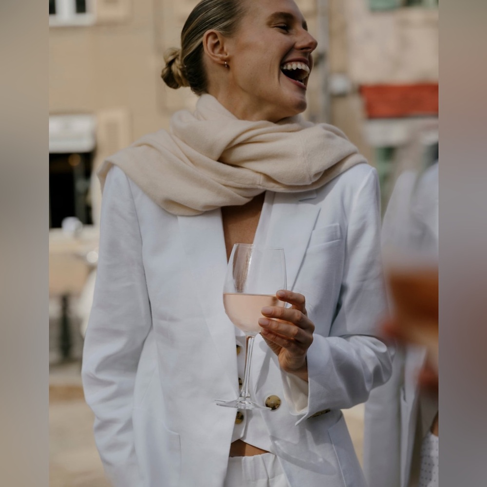 J.Crew Helena Blazer in Stretch Linen Blend in White